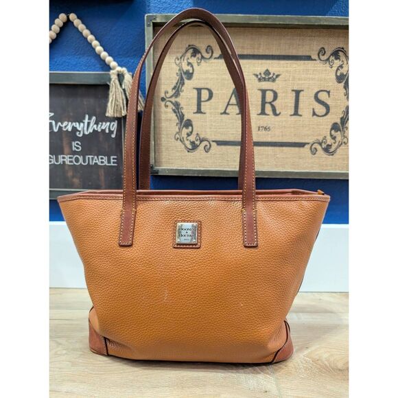 Dooney & Bourke Handbags - Dooney & Bourke Pebble Charleston Shopper Caramel Leather Tote Medium